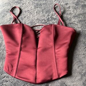 White Fox Boutique Burgundy Crop Top